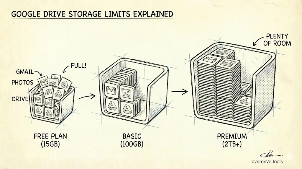 Google Drive Storage Limit Explained: Free, Paid Plans & What Counts